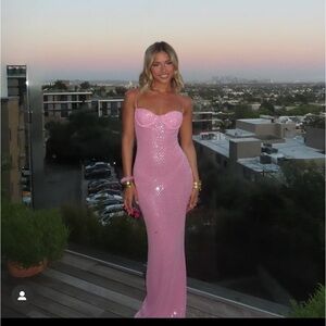 Pink sequins maxi dress